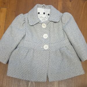 Cherokee White and Gray Kids Pea Coat